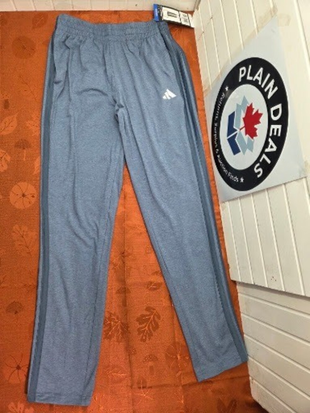 adidas Boys Jogger Athletic Pants, Heather Blue, Size L (14/16), NWT
